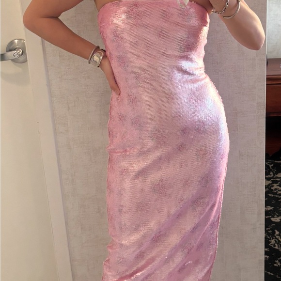 LoveShackFancy Strapless Pink Floral Dress - Picture 10 of 11